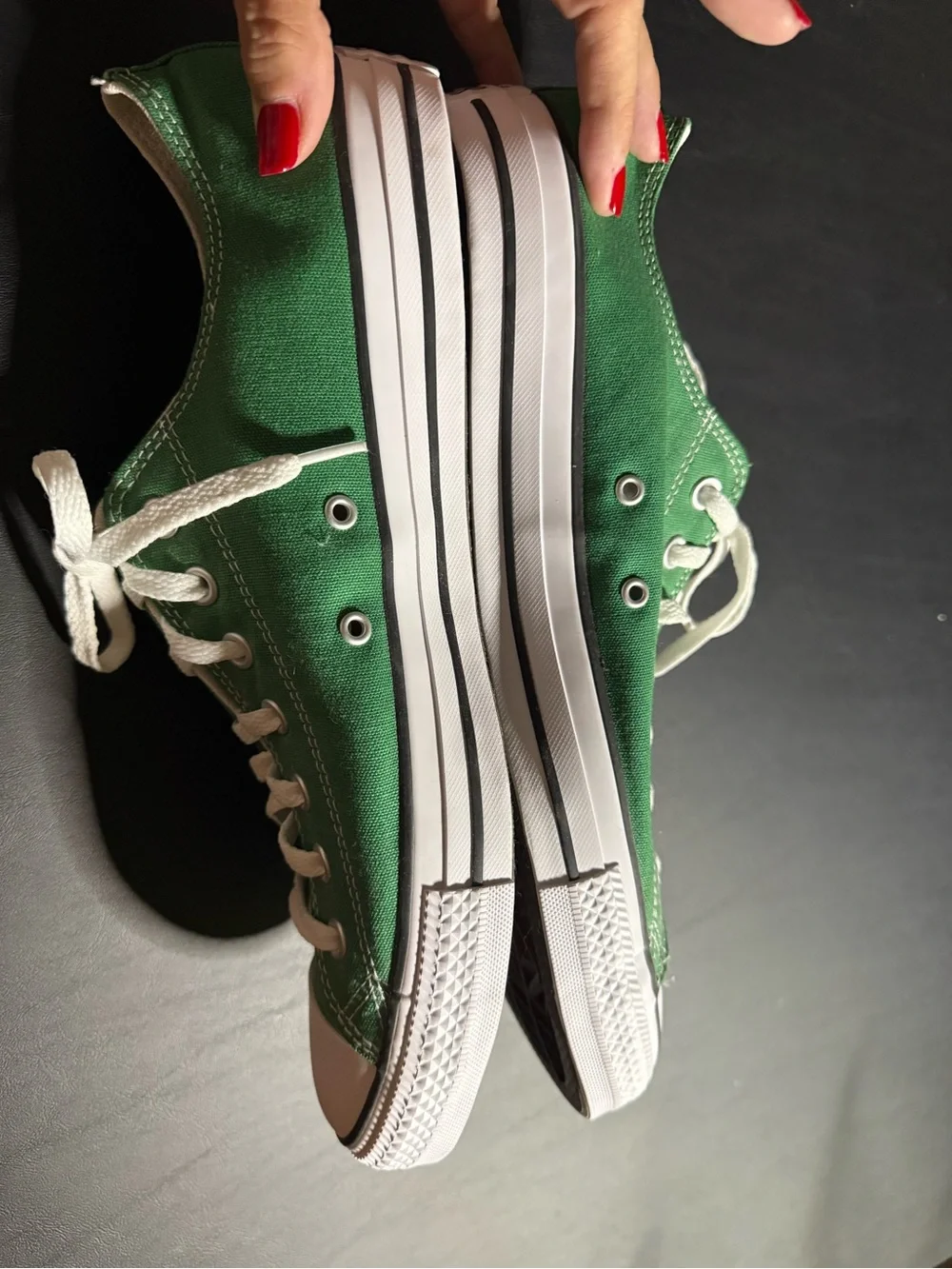 Converse Mens’s Size 13 Green Canvas Low-Top Sneakers with White Accents
